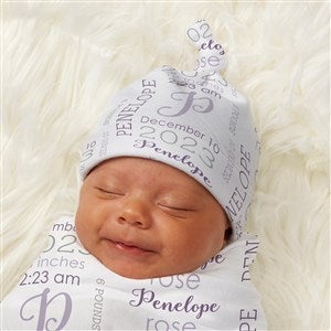 Modern All About Baby Girl Personalized Baby Top Knot Hat - 43672