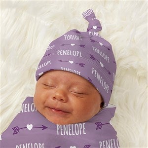 Hello World Personalized Baby Top Knot Hat - 43675