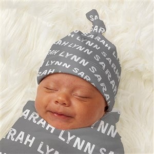 Playful Name Bold Colors Personalized Baby Top Knot Hat - 43695