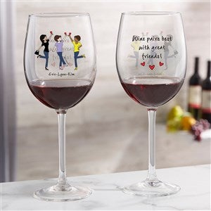 Cheers to Friendship philoSophies Personalized White Wine Glass - 3 Friends - 43715-W3