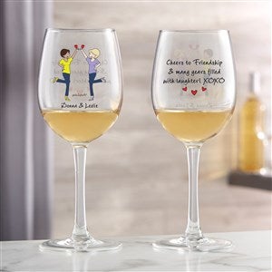 Cheers to Friendship philoSophies Personalized Red Wine Glass - 2 Friends - 43715-R2