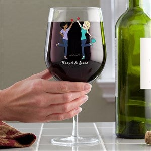 Cheers to Friendship philoSophies Personalized Oversized Wine Glass - 2 Friends - 43716-2