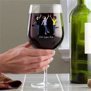 Cheers to Friendship philoSophies® Personalized Oversized Wine Glass-3 Friends - 43716-3