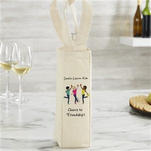 Cheers to Friendship philoSophies® Personalized Wine Tote Bag-3 Friends - 43720-3