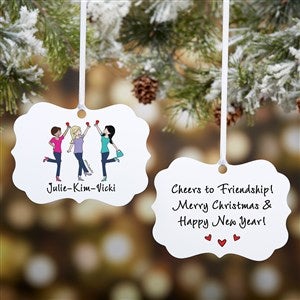 Cheers to Friendship Personalized philoSophies Metal Ornament - 3 Friends - 43724-3