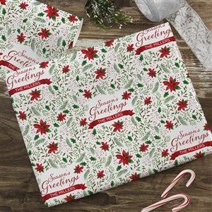 Christmas Poinsettia Personalized Wrapping Paper Roll - 6 ft - 43745-R