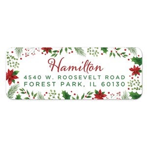 Christmas Poinsettia Personalized Return Address Labels - 43747