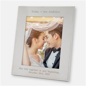 Tremont Engraved Silver Wedding Picture Frame - Vertical 8x10 - 43754-V