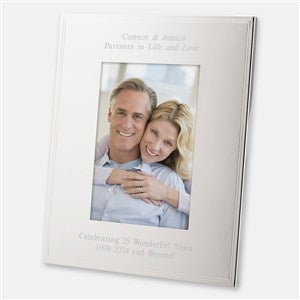 Tremont Personalized Silver Anniversary Picture Frame - Vertical 5x7 - 43766-V