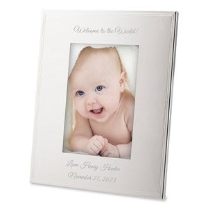 New Baby Personalized Tremont Silver 4x6 Picture Frame - Vertical - 43773-V