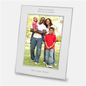 Personalized Flat Iron Silver Family Picture Frame - Vertical 8x10 - 43777-V