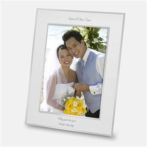 Wedding Personalized Flat Iron Silver Picture Frame - Vertical 8x10 - 43778-V
