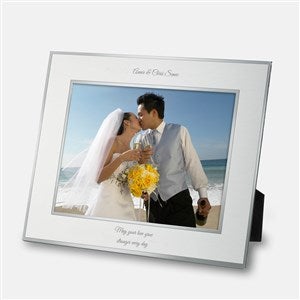 Wedding Personalized Flat Iron Silver Picture Frame - Horizontal 8x10 - 43778-H