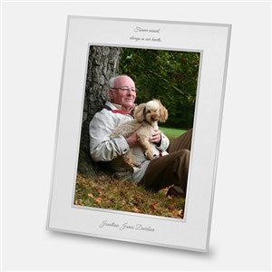 Engraved Memorial Flat Iron Silver 8x10 Picture Frame - Vertical/Portrait - 43781-V