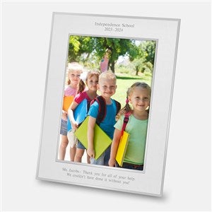 Personalized Flat Iron Silver School Picture Frame - Vertical 8x10 - 43782-V