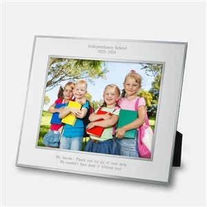 Personalized Flat Iron Silver School Picture Frame - Horizontal 8x10 - 43782-H