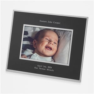 New Baby Engraved Flat Iron Black 4x6 Picture Frame - Horizontal - 43798-H