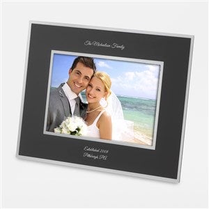 Wedding Engraved Black Flat Iron Picture Frame - Horizontal 5x7 - 43806-H