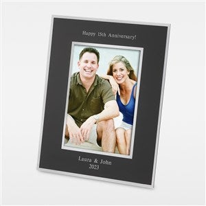 Flat Iron Engraved Black Anniversary Picture Frame - Vertical 5x7 - 43807-V