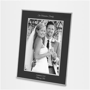 Wedding Engraved Flat Iron Black Picture Frame - Vertical 8x10 - 43812-V