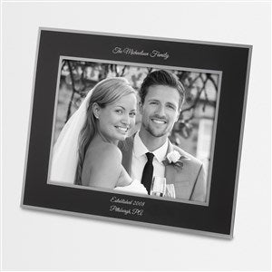Wedding Engraved Flat Iron Black Picture Frame - Horizontal 8x10 - 43812-H
