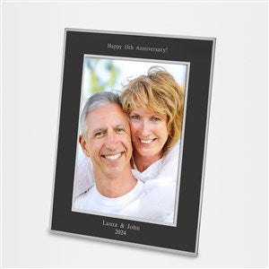 Flat Iron Engraved Black Anniversary Picture Frame - Vertical 8x10 - 43813-V