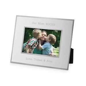 Mom Personalized Flat Iron Silver Picture Frame - Horizontal 4x6 - 43818-H