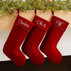 Classic Christmas Personalized Christmas Stockings - Burgundy - 43821-B