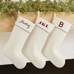 Classic Christmas Personalized Christmas Stockings - Ivory - 43821-W