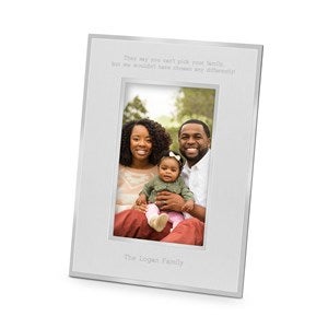Personalized Flat Iron Silver Family Picture Frame - Vertical 4x6 - 43823-V