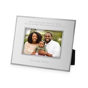 Personalized Flat Iron Silver Family Picture Frame - Horizontal 4x6 - 43823-H