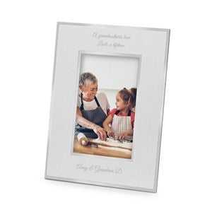 Personalized Grandparents Flat Iron Silver Picture Frame - Vertical 4x6 - 43824-V