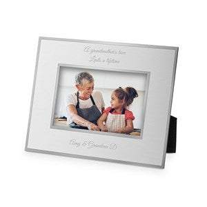 Personalized Grandparents Flat Iron Silver Picture Frame - Horizontal 4x6 - 43824-H