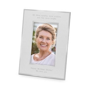 Birthday Personalized Flat Iron Silver Picture Frame - Vertical 4x6 - 43826-V
