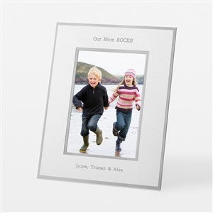 Mom Engraved Flat Iron Silver Picture Frame - Vertical 5x7 - 43827-V
