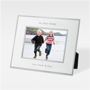 Mom Engraved Flat Iron Silver Picture Frame - Horizontal 5x7 - 43827-H