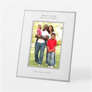 Engraved Family Flat Iron Silver Picture Frame - Vertical 5x7 - 43829-V