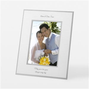 Engraved Flat Iron Silver Wedding Picture Frame - Vertical 5x7 - 43830-V