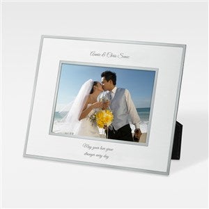 Engraved Flat Iron Silver Wedding Picture Frame - Horizontal 5x7 - 43830-H