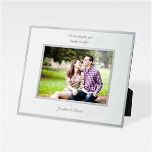 Engraved Engagement Flat Iron Silver Picture Frame - Horizontal 5x7 - 43832-H