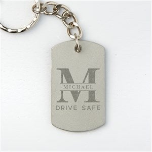 Lavish Last Name Personalized Dog Tag Keychain - 43841