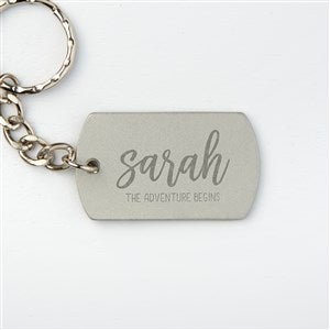 Scripty Style Personalized Dog Tag Keychain - 43845