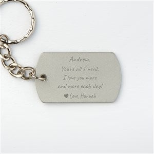 Romantic Message Personalized Dog Tag Keychain - 43846