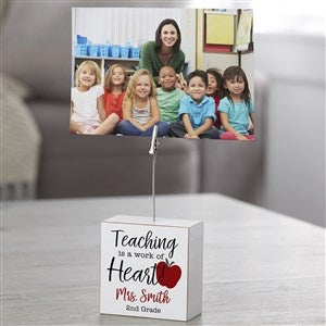 Inspiring Teacher Personalized Photo Clip Holder Block - 43853