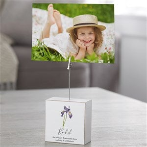 Birth Month Flower Personalized Photo Clip Holder - 43855