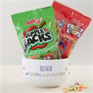 I Cerealsly Love You Kids Personalized 14 oz. Snack Bowl with Cereal - 43857