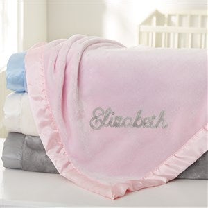 Modern Name Embroidered Pink Baby Blanket - 43866-P