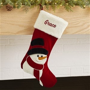 Classic Wintertime Snowman Personalized Christmas Stocking - 43947-SM