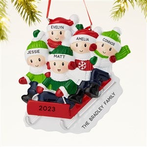 Sledding Family Personalized Ornament- 5 Names - 43985-5