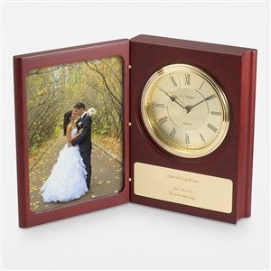 Engraved Wedding Large Book Frame Clock - 43989